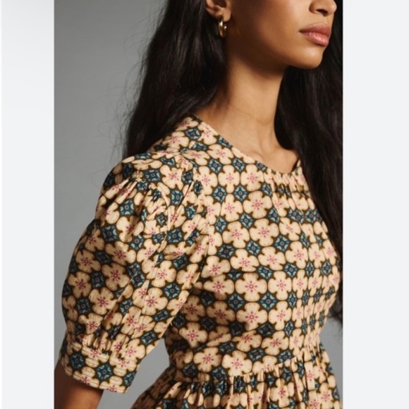 Anthropologie Let Me Be Puff Sleeve Top Size S small - Picture 2 of 5